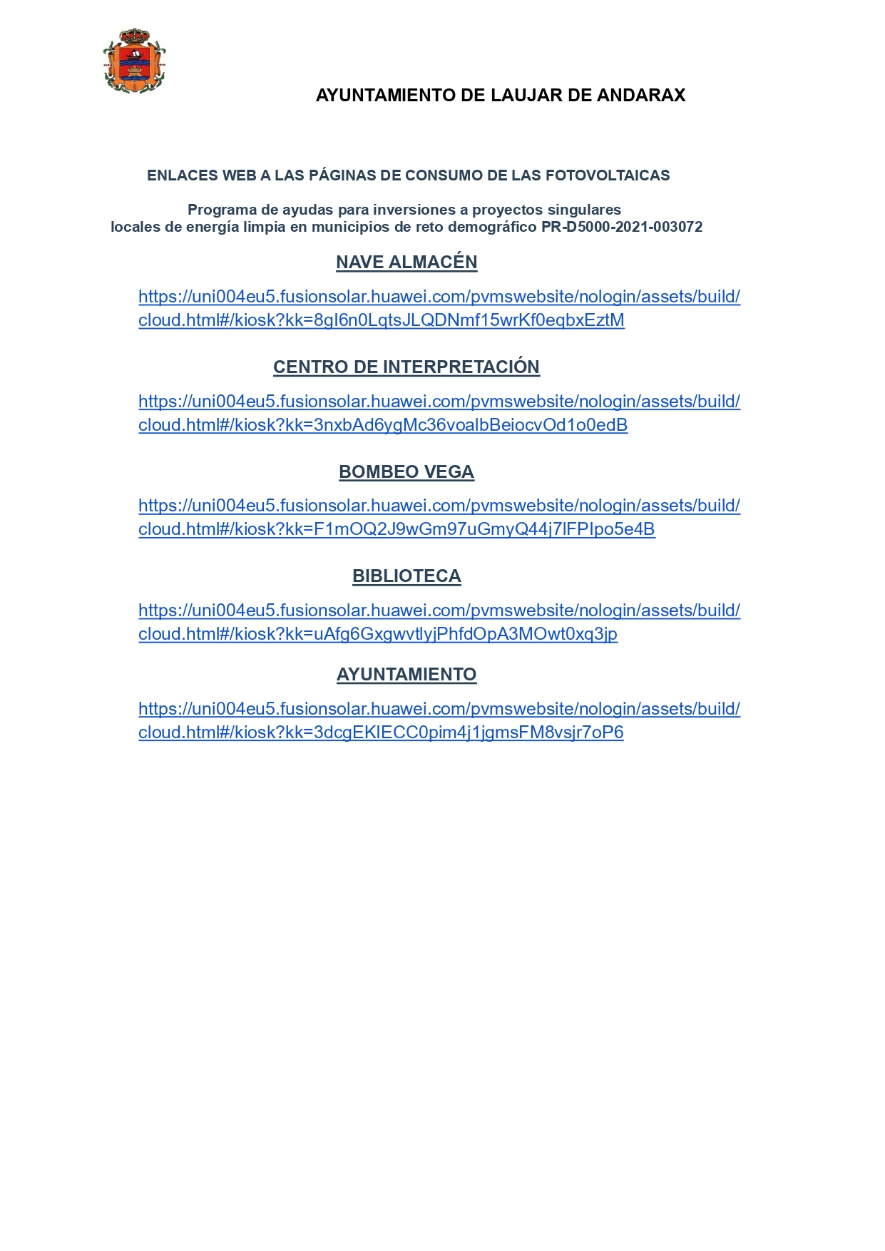 Programa de ayudas para inversiones a proyectos singulares locales de energía limpia en municipios de reto demográfico PR-D5000-2021-003072